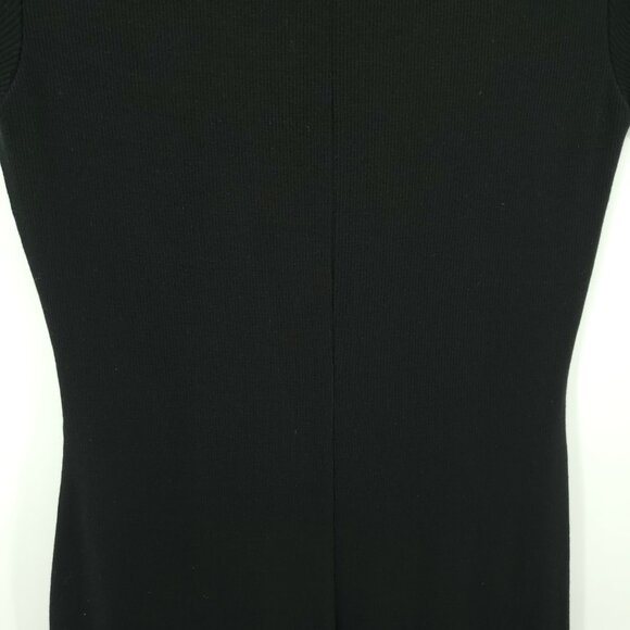 Marine Layer Lexi Black Rib Knit Stretch Short Sleeve Midi Dress M Black - Picture 12 of 16